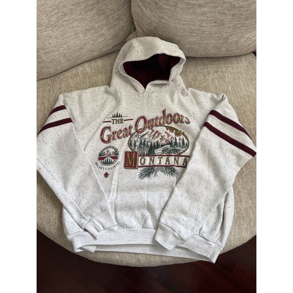 Gray Vintage Pacific Style Great Outdoors Montana Size Large Graphic Sweatshirt - Picture 1 of 7